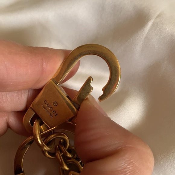 Gucci Brass GG Supreme Rocketship Key Chain - Picture 15 of 17